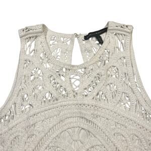 WHITE‎ HOUSE BLACK MARKET CROCHET SLEEVELESS TANK TOP SMALL
